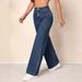 Women's Clothing Women's Stretch Denim Jeans - High Waist Loose Fit Comfortable Casual Pants For Work & Daily Wear (Dark Blue, Sizes 25-32)_mkmklike.com