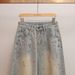 Women's Rhinestone Embellished Wide Leg Jeans High Waisted A Line Retro Versatile Denim For Autumn And Winter_mkmklike.com
