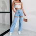Women's Fashion Ripped Straight Leg Jeans Casual Spring/Summer 2024 Independent Website Wish Cross Border European American Style_mkmklike.com