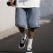 Men's Clothing Retro Denim Shorts For Men Trendy Summer High Street Style Loose Fit Mid-Length Five Point Pants_mkmklike.com