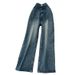 Vintage Washed High-Waisted Straight-Leg Jeans For Women - Distressed Denim With Rhinestone Details (Blue, S-2xl)_mkmklike.com