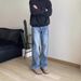 Men's Clothing American Street Style Washed Denim Jeans Floor Length Men's Streetwear Drop-Cut Jeans – Washed Blue Denim Pants With Stretch (S-3XL)_mkmklike.com