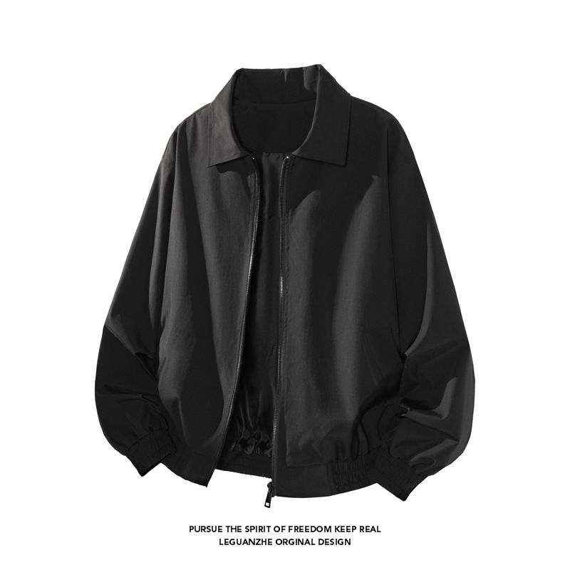 Cleanfit Short Flight Jacket For Men American Retro Spring Trendy Versatile Turn-Down Collar Coat Casual Cool Top_mkmklike.com