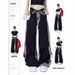 American Retro Cuffed Jeans For Women, Spring And Autumn High-waisted Straight-leg Niche Washed Distressed Wide-leg_mkmklike.com