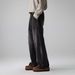 Men's Trendy Versatile Casual Washed Distressed Black Jeans High Street Style Loose Straight Leg Wide Leg Pants_mkmklike.com
