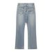 Men's Clothing Cleanfit Washed Blue Flared Jeans High Street Vibe Style Raw Edge Destroyed Jeans_mkmklike.com
