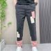 Autumn New Loose Jeans Straight-Leg Cool Color Block Harem Colorful Patched Cropped Pants_mkmklike.com