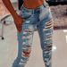 K Elastic Ripped Women's Jeans Skinny Fashion Trendy Bootcut Pants_mkmklike.com