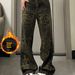 American Retro Leopard Print Jeans For Women Men, Summer Trendy Niche Wide-leg Pants, Loose Drapey, Casual And Slimming_mkmklike.com