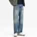 New Cleanfit Jeans Men's Loose Straight Versatile American Retro Double Craft Washed Trendy Brand Large Size Zhiyi Clothes Decoration Shili Coco Eight_mkmklike.com