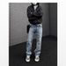 Men's Clothing Snowflake Retro Straight Ice Blue American Loose Washed Jeans For Men Clean_mkmklike.com