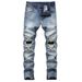 Men's Clothing Men's Zipper Ripped Jeans Trousers Zipper Men's Denim Stretch Trousers_mkmklike.com