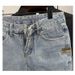 Men's Clothing Street Style Washed Distressed Denim Shorts For Men And Women Over The Knee Straight Leg Shorts Loose Summer Trend_mkmklike.com