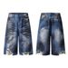 Men's Clothing Street Personality Cat Whisker Dirty Old Hole Wide Leg Jeans Loose Embroidered Wide Leg Pants_mkmklike.com