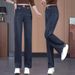 Elastic Waist Wide-Leg Jeans For Women, Fall/Winter 2025 New Popular High-Waisted Pants, Vintage Fleece-Lined Slim_mkmklike.com