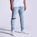 New Jeans, Casual Slim Fit, Small Feet, Men's Perforated Pants, Versatile Style_mkmklike.com