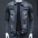 Loom Vintage Denim Motorcycle Jacket For Men, European And American Style, Turn-down Collar, Casual Feel, High-end_mkmklike.com