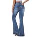 Women's High Waist Stretchy Slim Fit Flared Denim Pants - Comfortable & Stylish Casual Trousers For Women_mkmklike.com