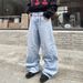 Men's Clothing New Cross Border Men's Loose Wide Leg Jeans Casual European And American Slim Denim Trousers_mkmklike.com