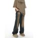 Nordmann American Retro Jeans For Men With Design Sense, Distressed Washed Casual Pants, Autumn And Winter High Street Loose_mkmklike.com