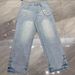 Men's Distressed Denim Jeans – Rhinestone Embellished Washed Blue Jeans | High-Street Fashion Straight-Leg Pants_mkmklike.com