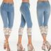 Women's Clothing Smart Creation Lace Hem Capri Jeans For Women Style Thin Elastic Waist Fashion Ladies' Denim_mkmklike.com