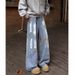 American Tyle Painted Graffiti Jean For Men And Women, High Waited Traight Wide Leg Pant, 2025 New Caual Work_mkmklike.com