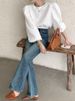 K New Color Super Beautiful Micro Flared Jeans For Women With High Waist_mkmklike.com