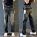 Men's Clothing Men's Smoky Gray Washed Retro Straight Leg Jeans Style High Street Loose Fit Slimming Casual Slightly Flared Trousers_mkmklike.com