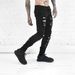 Men's Clothing Fashion High Street Men's Slim Fit Ripped Jeans Mid Weight Polyester Skinny Trousers Cropped Length_mkmklike.com