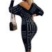 New women's clothing fashion print long sleeve v-neck waist hip dress _mkmklike.com
