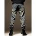 Men's Clothing Ripped Jeans Trendy Retro Patched Loose Straight Leg Casual Trousers Mid Waist Standard Thickness Spring Autumn_mkmklike.com