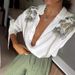 Women's Clothing spring and autumn new printed long sleeved single breasted trousers suit INS casual loose two piece suit_mkmklike.com