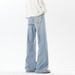 American Retro Washed Distressed Jeans For Men, Trendy New Style, Vibe High Street, Slimming, Slightly Flared_mkmklike.com