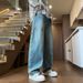 Scimitar Washed Jeans For Men Spring And Autumn High Street Youth Trendy Brand American Wide-Leg Loose Straight Pants_mkmklike.com