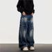 Vintage Washed High-Waisted Relaxed Fit Unisex Jeans - Classic Straight Leg Denim Pants For Men & Women_mkmklike.com