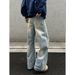 Bamboo Water Washed Scimitar Jeans Men's Autumn American High Street Vibe Pants Trendy Brand Loose Wide Leg Casual_mkmklike.com