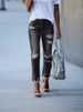 Women's Slim Fit Straight Leg Jeans - High Waist Ripped Denim Pants In Dark Blue, Black & Light Blue (S-XXL)_mkmklike.com