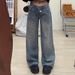Women’S High-Waisted Flared Jeans – Winter Fleece-Lined Wide-Leg Denim Pants With Rhinestone Embellishments (S-2xl, Non-Stretch Cotton, Deep Blue)_mkmklike.com