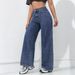 American Style Wide-Leg For Women 2025 Spring New Washed Loose Slimming Straight-Leg Floor-Length Jeans_mkmklike.com