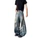Vintage American Style Candy Chain Denim Pants For Men, Straight Leg Wide Trousers, Casual Long Pants For Spring And Autumn_mkmklike.com