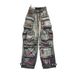 Women's clothing painted graffiti design workwear jeans for women spring high waist loose versatile straight pants_mkmklike.com