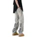 Slim Fit Straight Leg Jeans Zipper Design Washed Yellow Mud Dyed Casual Trousers High Street Style Midweight Softener Fabric_mkmklike.com