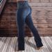 High-Waisted Flared Stretch Jeans For Women – Slimming & Comfortable Denim Pants With Button Fly (Dark Blue, Navy, Light Blue)_mkmklike.com
