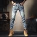 Men's Patchwork Skinny Jeans – Edgy Stretch Denim Pants With Multi-Pockets | Urban Streetwear Slim Fit Trousers_mkmklike.com