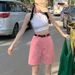 Fashionable Denim Shorts Women, Summer New Korean Style High-waisted Wide-leg Shorts, Slimming And Unique Straight-leg_mkmklike.com