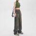 American Retro Distressed Washed Wide-leg Jeans For Women, Spring And Autumn High Street Vibe Pants, Floor-length_mkmklike.com