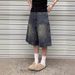 2025 New American Retro Washed Old Denim Shorts Men's And Women's Loose Straight Wide-leg Versatile Seven-point Pants_mkmklike.com
