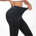 European American Cross-border Stretchy Knitted Denim Women's High-waisted Pocket Cropped Pants, Slim Fit, Versatile,_mkmklike.com