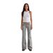 Women's Clothing Women's Stretch Slim Fit Bootcut Jeans - Mid-Rise Solid Color Denim Pants With Vintage Flare (Light Grey & Dark Grey)_mkmklike.com